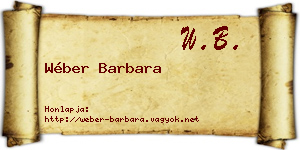 Wéber Barbara névjegykártya